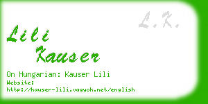 lili kauser business card